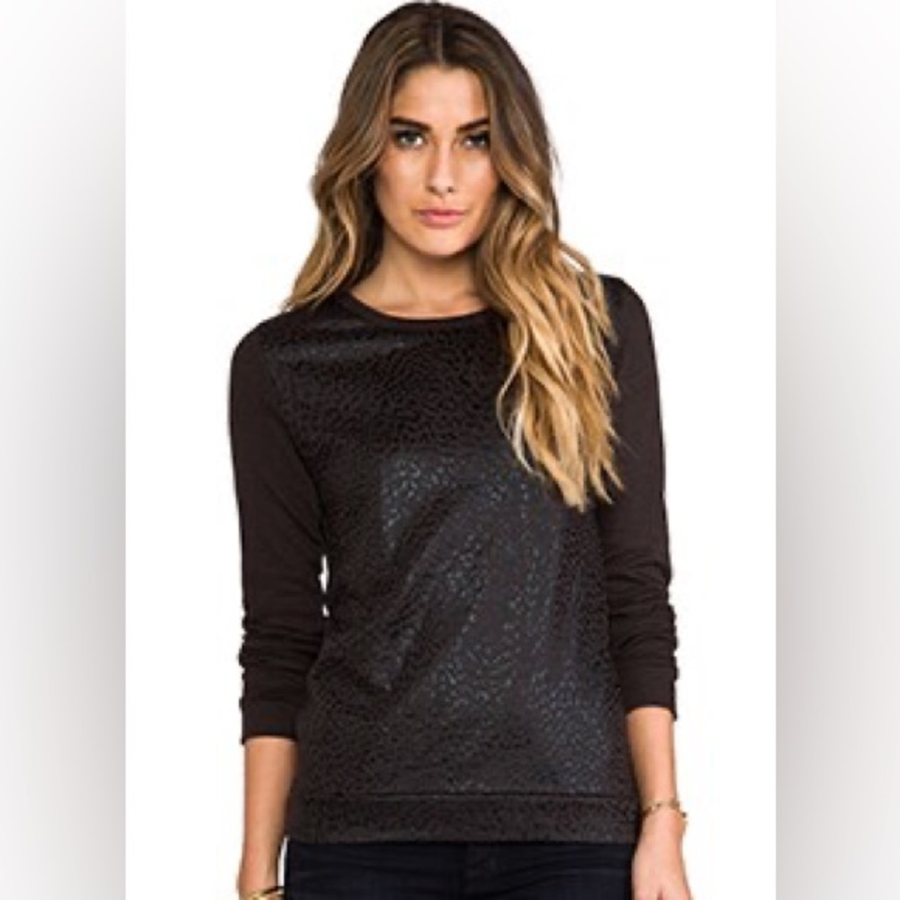 OBEY Echo Mountain Black Foil Leopard / Cheetah Print Long Sleeve Sweatshirt